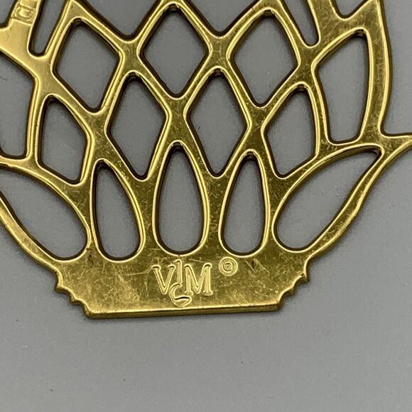 Vintage Newport Pineapple Virginia Metalcrafters Brass Ornament 1989 Retired VMC - Picture 3 of 6